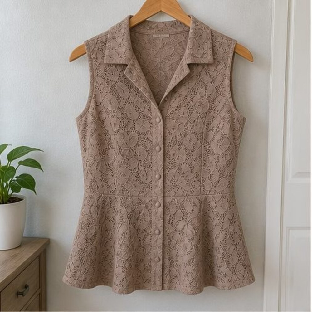 Taupe Peplum Top